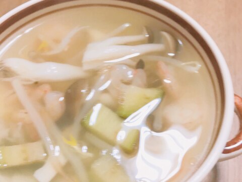 あっさり海老と茄子の中華スープ